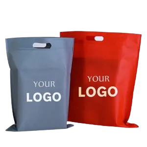 Sacs de courses en non-tissé recyclables D-Cut avec logo imprimé, poignée renforcée, pour épicerie et cadeaux, vente en gros - Product Image 5