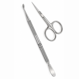 Ciseaux à cuticules multifonctionnels en acier inoxydable, pousse-cuticules, lame droite, pointe acérée, manche durable, outil de manucure manuel pour adultes - Product Image 4