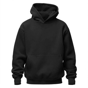 <b>Men's</b> Oversized <b>Black</b> Pullover Hoodie <b>Plain</b> Blank Fleece <b>Sweatshirt</b> with Kangaroo Pocket Casual Streetwear - Product Image 1
