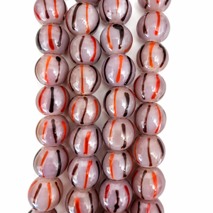 Perles en verre soufflé de qualité supérieure, 10 mm, motif floral, couleurs assorties, pour artisanat - Product Image 1