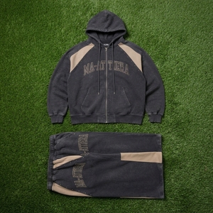 Conjunto de chándal de streetwear con bloques de color: Sudadera con capucha oversize con cremallera para hombre y pantalones de chándal de pierna ancha - Product Image 6