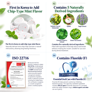 Comprimés de bain de bouche solides sans eau, antibactériens, sans fluorure, à base de plantes, fabriqués en Corée, sans eau nécessaire, portables, pour une haleine fraîche, soins bucco-dentaires - Product Image 6