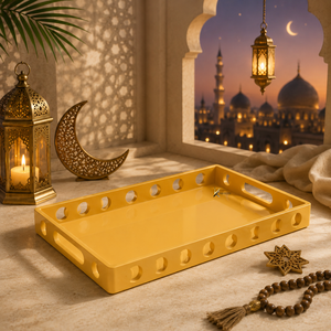 Plateau de service décoratif en laque KV NATURAL HOME, luxe, Ramadan, islamique, pour les rassemblements d'iftar, Eid Mubarak, décoration de table à domicile - Product Image 2
