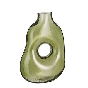 Modern Classic Art Deco Round <b>Glass</b> Vertical Crimped Flower Decorative Tabletop Vase for Living Room Custom Size Christmas Gift - Product Image 4