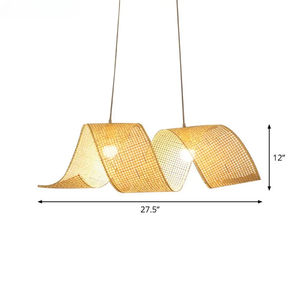 Lámpara Colgante de Bambú Contemporánea Diseñada para Resaltar la Textura Natural del Bambú Mientras Brinda una Iluminación Suave al Techo - Product Image 4