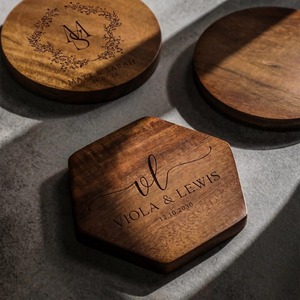 Handcrafted Wooden Hexagon Quote <b>Coaster</b> Engraved Inspirational <b>Drink</b> <b>Coaster</b> And Tableware Decorative Unique Handicraft Item - Product Image 2