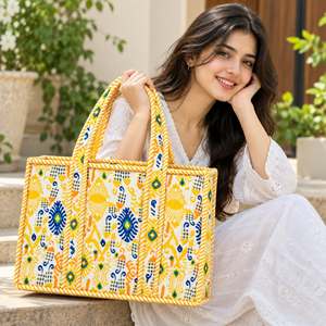 Floral Panelled Tote <b>Bag</b> <b>Patchwork</b> Classic Style Zipper Closure Large Capacity Fashion Shopping <b>Bag</b> All Seasons Customized Color - Product Image 2