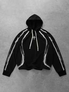 Sweat-shirt à capuche blanc pour homme, imprimé lettres effet gouttelettes, tricoté, manches classiques, vêtement d'hiver, 100% coton molletonné, séchage rapide - Product Image 6