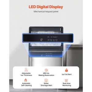 Macchina Commerciale per Produzione Ghiaccio, Capacità di Stoccaggio 500kg, 33 libbre di Ghiaccio, 50 Cubetti in 15 Minuti, LED Digitale, Nuova - Product Image 4