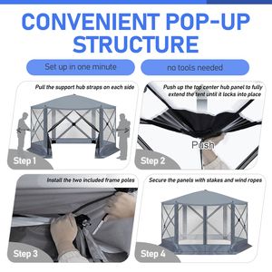 Tenda Parasole 3,6m x 3,6m # # # #   Tenda da Campeggio Pop-up per Esterni - Product Image 6
