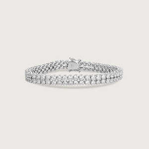 Lab Grown <b>Diamond</b> Bracelet Silver Double <b>Chain</b> DEF Color <b>VVS</b> VS Clarity 15 Gram Vala Brothers BR-17 Women's Bulk Export Supplier - Product Image 1