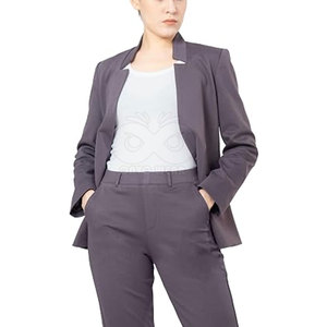 Women Classic <b>Blazer</b> Trousers Suit <b>Set</b> Formal Office Business Wear Custom Logo Private Label Wholesale - Product Image 2