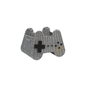 Panier de rangement unique en jonc de mer tressé à la main en forme de manette de jeu, organiseur créatif pour salle de jeux vidéo - Product Image 1