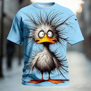 Camiseta Negra de Manga Corta para Hombre, Diseño de Águila, Impresión por Sublimación, Logotipo Frontal, Cuello Redondo, Corte Regular Informal, Algodón Transpirable - Product Image 5