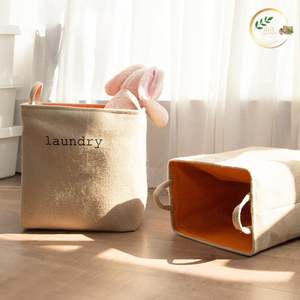 Sac à linge en jute avec logo personnalisé, résistant, réutilisable, pour le rangement des vêtements sales, pour la maison et les voyages - Product Image 2