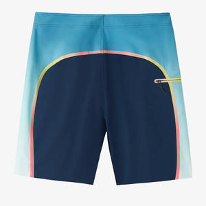 Shorts de bain pour hommes à séchage rapide, imprimés, avec cordon de serrage à la taille, poches, motif palmier orange et blanc, en polyester, pour la plage - Product Image 2