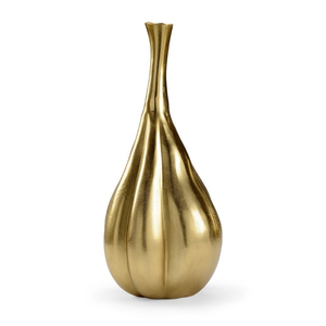 Vase à fleurs en aluminium de conception nouvelle pour la décoration intérieure du bureau, du salon, finition dorée artisanale, vase de sol en métal - Product Image 2