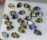 Lote de tanzanita natural facetada sin calentar de 6x4 mm. Corte pera de tanzanita suelta.