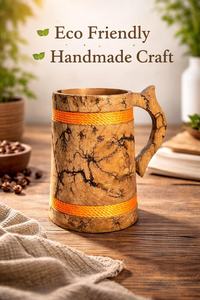 Jarra de Cerveza Hecha a Mano de Madera de Acacia Alemana - 20oz, Estilo Americano Moderno de Lujo, con Tapa Abatible, Reutilizable, Portátil, Regalos Empresariales - Product Image 6