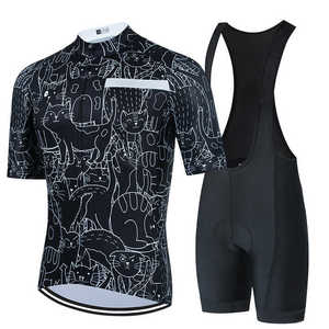 Maillot de cyclisme homme à séchage rapide, ensemble de cyclisme respirant en spandex, imprimé géométrique, vêtements de sport d'été, ensemble maillot de cyclisme homme - Product Image 2