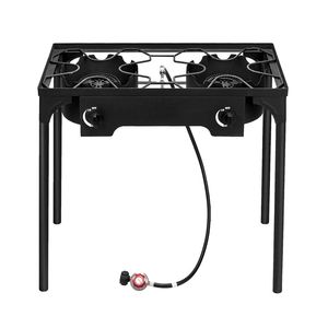 Fornello Portatile a Doppio Bruciatore ad Alta Pressione a Gas Propano, Bruciatore da Esterno in Ghisa per Patio, Accessorio Sostitutivo per Fornello da Campeggio - Product Image 1