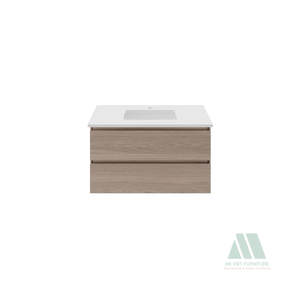 Export Quality Solid Oak/Pine/Acacia Wood Bathroom Vanity Complete Set <b>Drawers</b> Wall-Mounted <b>Mirror</b> Ceramic Basin Modern Set - Product Image 1