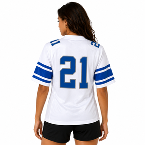 Maillot de football américain unisexe personnalisé avec nom de joueur, uniforme d'équipe, vêtements de sport en mesh, fournisseur OEM ODM en gros - Product Image 4