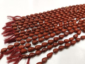 ลูกปัดหยดน้ำแจสเปอร์สีแดงธรรมชาติคุณภาพสูง ผิวเรียบ ขนาด 10x15 มม. ยาว 8 นิ้ว ขายเป็นเส้น สำหรับทำเครื่องประดับ - Product Image 5