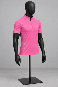 เสื้อโปโลแขนสั้นสีชมพู แห้งเร็ว สีพื้น ผ้าถักลำลอง สำหรับออกกำลังกาย - Product Image 2