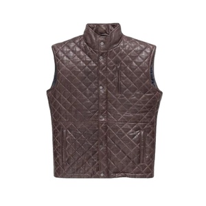 Chaleco Acolchado de Cuero Genuino Resistente para Motociclistas con un Aspecto Clásico Distintivo que Ofrece una Construcción Robusta - Product Image 1