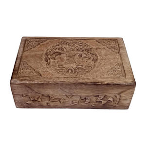 Cheap Handmade Wooden <b>Storage</b> <b>Chest</b> for Jewelry, Coins, Trinkets and Small Accessories with Vintage Rustic Design for Home - Product Image 4