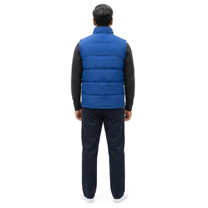 Veste matelassée coupe-vent blanche unie pour homme, col montant, fermeture éclair, rembourrage en polyester, manteau d'hiver décontracté, coupe régulière - Product Image 4