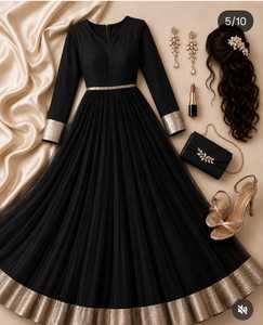 New Design of Georgette <b>Gown</b> With Border Lace Work Pakistani Style Salwar Kameez For Ladies Partywear Wedding Wear <b>Gown</b> Dupatta - Product Image 5