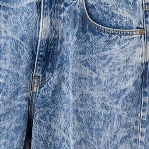 Men's <b>Jeans</b> American High Street Faded Trendy Brand Loose Straight Mid Elastic <b>Button</b> <b>Fly</b> Long Acid Wash 100% Cotton - Product Image 4