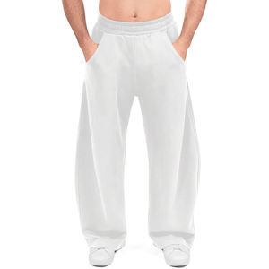Pantalon de survêtement personnalisé pour homme en molleton de coton écologique, coupe ample, style streetwear, décontracté, jambe large droite, avec cordon de serrage - Product Image 1