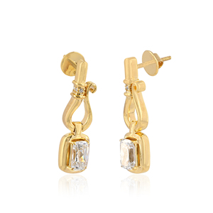 14K Solid Gold 2.46 Carat Lab Grown <b>Diamond</b> Hexagon Cut IGI Certified <b>Dangle</b> <b>Earrings</b> Luxury Jewelry for Women - Product Image 3