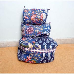 New Stylish 3-Piece with Tassel chain decoration Quilted Fabric Zipper closure Vanity Set Durable Portable Travel Organizer - Product Image 3