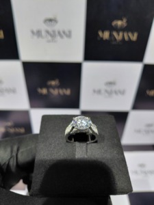 925 Sterling <b>Silver</b> VVS Moissanite Solitaire <b>Ring</b> <b>Mens</b> Engagement <b>Ring</b> Micro Pave Band Pass Diamond Tester - Product Image 3