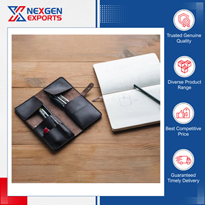 Nexgen Exports, Fabricante Indio de Estuches para Lápices y Bolígrafos de Cuero PU Hechos a Mano, Impermeables, 20x18cm, con Logotipo Personalizado - Product Image 2