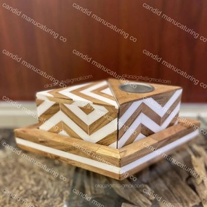 Quemador de Incienso de Madera con Incrustaciones de Madreperla, Mubkhar, Bandeja para Bakhoor, Set de Caja, Aromaterapia, Decoración Religiosa - Product Image 3