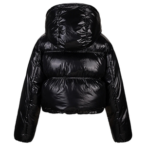 Women's Winter Warm Bubble <b>Puffer</b> <b>Jacket</b> Breathable Nylon Coats with Shiny Light Zipper Closure Printed Pattern <b>Crop</b> Style Women - Product Image 2