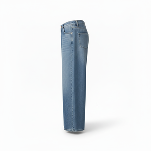 Jeans de Mezclilla Estilo Americano Vintage para Hombre y Mujer, Cintura Media, Corte Recto Holgado, Lavado Medio, Estilo Casual Otoñal, Streetwear Captens - Product Image 2