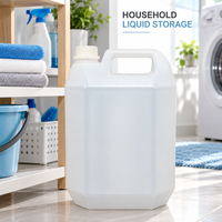 Bidon en plastique HDPE naturel de 5 L avec bouchon et revêtement intérieur |   Conteneur de stockage de liquides ménagers résistant aux produits chimiques avec poignée
