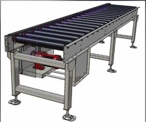 Convoyeur à rouleaux motorisé flexible en acier au carbone avec retour par gravité pour la manutention en usine de pneus - Product Image 2