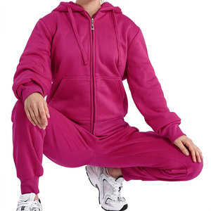 Ensemble de survêtement pour femme, 2 pièces, coupe décontractée, avec fermeture éclair, nouvelle mode, chaud pour l'hiver, design personnalisé OEM, best-seller - Product Image 2