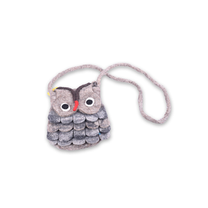 Sac à bandoulière en feutre à motif rayé avec motif hibou - Product Image 1