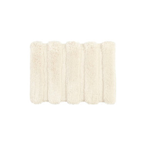 Tapis de bain ondulé ivoire ultra doux en peluche, motif côtelé texturé, absorbant, lavable en machine, vente en gros - Product Image 1