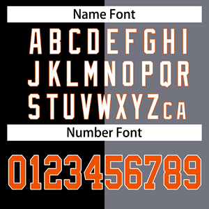 Charcoal and Grey Split Basketball Jersey with Bright <b>Orange</b> Accents Personalized Team Name and Number Football Jersey - Product Image 5