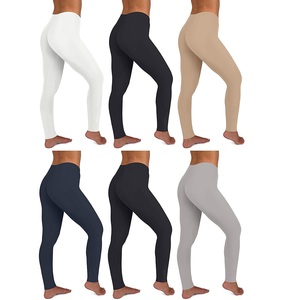 Cozy Fit <b>Womens</b> Leggings Knitted Fabric Breathable Quick Dry High Rise Support Smooth Anti-Bacterial Waist Pants Gym Wear - Product Image 1