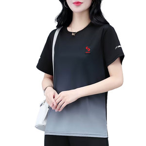 Solid Trader Premium Material Soft Lightweight Breathable Moisture Control Gym Workout Fitness Training Sleek Women Tee <b>Shirt</b> - Product Image 5